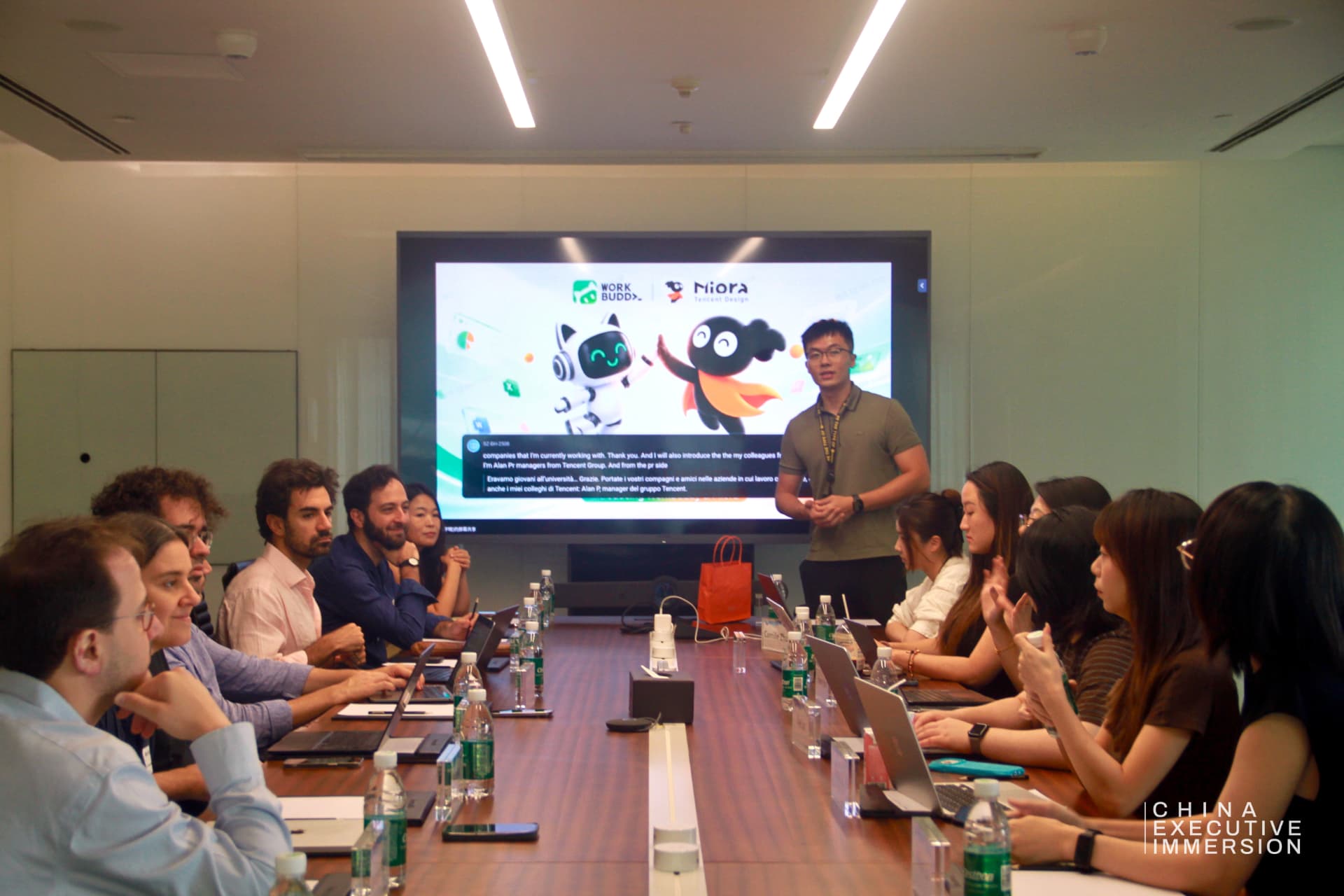 Tencent — full boardroom session with live bilingual transcription — Shenzhen
