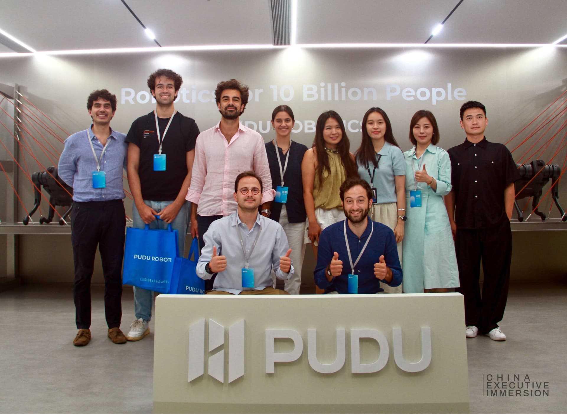 Pudu Robotics — the group after the lab tour — Shenzhen